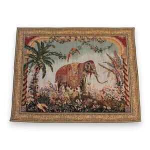 Goblys 'The Royal Elephant' French Jacquard Woven Tapestry 45 x 36 Wall Hanging